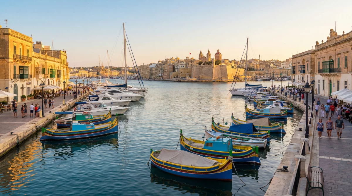 Flugreise Spektakuläre Kulisse Malta
