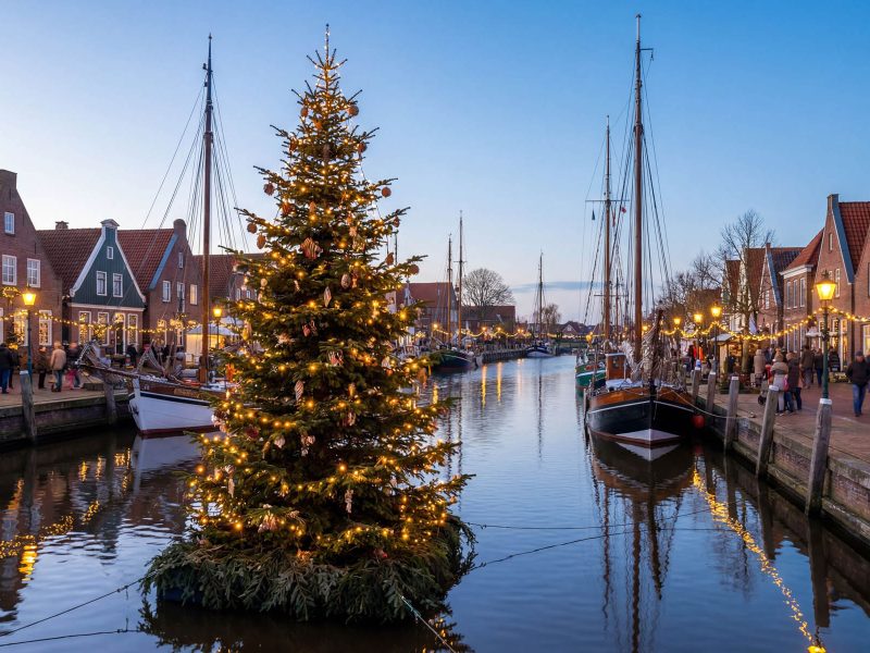 Busreise Friesische Sternfahrt & Maritimes Lichtermeer  - Schwimmender Weihnachtsbaum in Carolinensiel