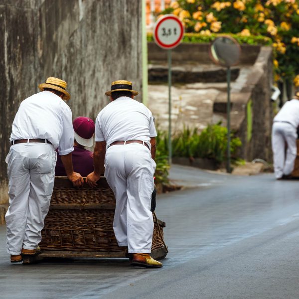 Flugreise Madeira - Blumeninsel im Atlantik: Korbschlittenfahrt in Funchal