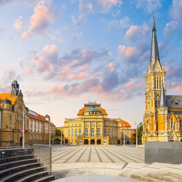 Busreise Andre Rieu live in Chemnitz - Chemnitz in der Abenddämmerung