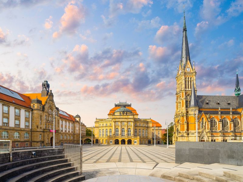 Busreise Andre Rieu live in Chemnitz - Chemnitz in der Abenddämmerung