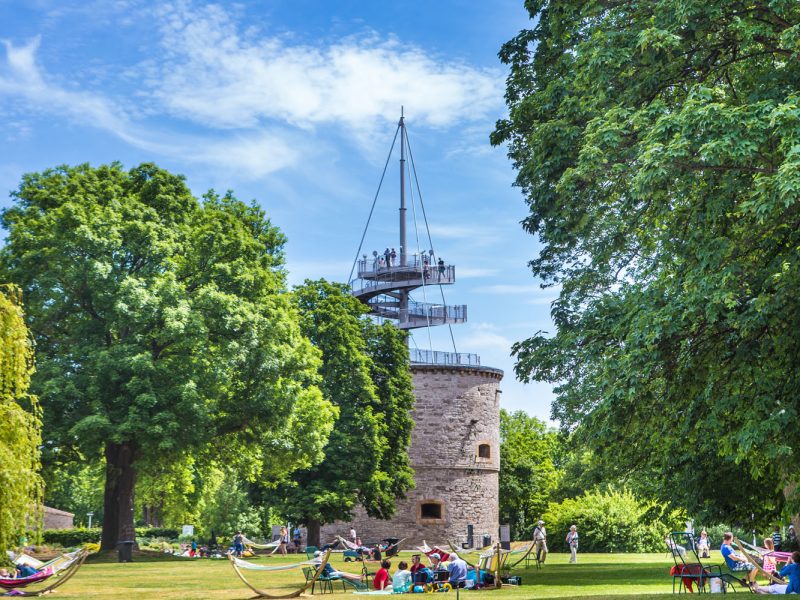 Tagesfahrt egapark in Erfurt - Blick auf den Aussichtsturm © egapark Erfurt gGmbH Ch. Fischer